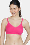 Zivame Beautiful Basics Double Layered Non Wired Full Coverage Backless Bra - Fuchsia Purple — thumbnail 3